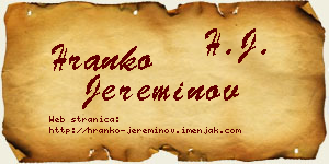 Hranko Jereminov vizit kartica